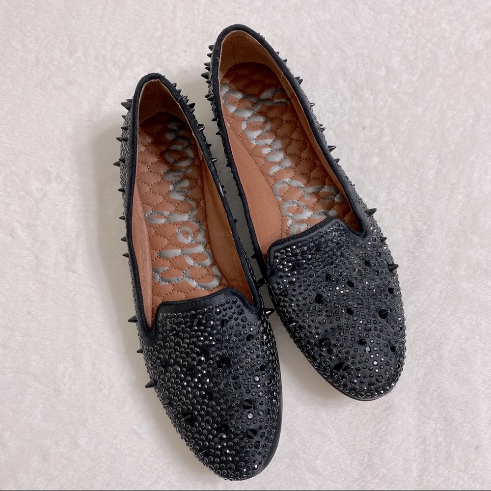 Sam Edelman Black Spike Sequin Flats! Super comfy!